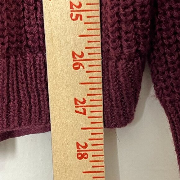 Torrid Sweater Tunic Women's 0 Red V-Neck Lace-Up Back Ribbed Grandma Barn - Picture 6 of 13